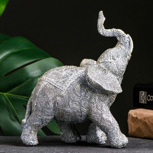 Фигура "Слон ажурный" серый-серебро
