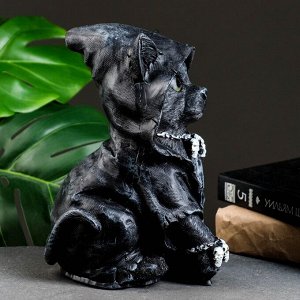Фигурка полистоун «Котик хиппи», чёрный, 26x13x16 см