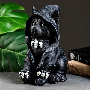Фигурка полистоун «Котик хиппи», чёрный, 26x13x16 см