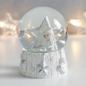Стеклянный шар "Снеговик со звездой" 7х6,7х8,8 см
