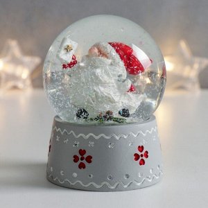 Стеклянный шар "Дед Морозик с длинной бородой" 6,5х6,5х8,5 см