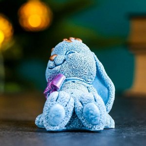 Фигура "Кролик с бантом" серо-голубой, 7х7х5см