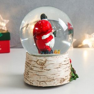 Стеклянный шар музыка "Дед Мороз - дэб " 11,5х11,5х14 см