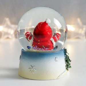 Стеклянный шар "Дед Мороз - гармонист" 7х6,7х8,8 см