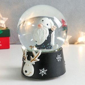 Стеклянный шар музыка "Дед Мороз - супер звезда" 11,5х11,5х14 см