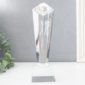 Наградная фигура стела «Гольф», стекло под нанесение, 22.5x6.8x6.8 см