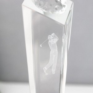 Наградная фигура стела «Гольф», стекло под нанесение, 22.5x6.8x6.8 см