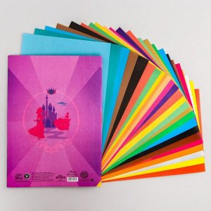 Набор "Принцессы" А4: 10л цветного одностороннего картона + 16л цветной двусторонней бумаги