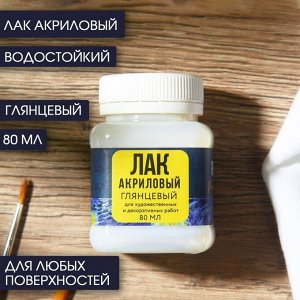 Лак акриловый глянцевый, на водной основе 80 мл., «Звездная ночь» ARTLAVKA