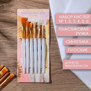 АРТЛАВКА Набор кистей синтетика 6 штук (№1,2,3,4,5,6) «Называй меня искусством»