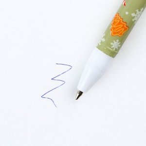Ручка пластик с колпачком «С Новым Годом», синяя паста, шариковая 0,5 мм