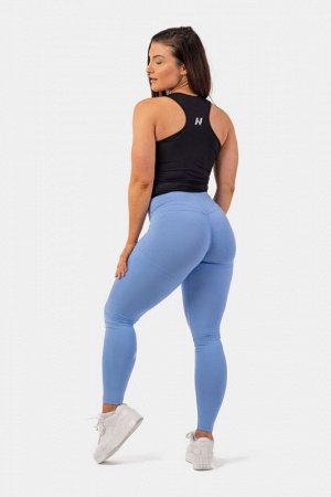 Леггинсы NEBBIA Active High-Waist Smart Pocket Leggings (Цвет Светло-голубой)(402)