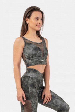 Бра NEBBIA ECO Camo Green Mesh Sports Bra “Breathe” (зелёный камуфляж)(411)