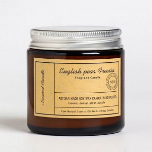Свеча ароматическая в банке "Английская груша и фрезия", 6,5х5,5 см, 100 гр,