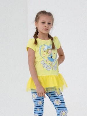 CSKG 63291-30-333 Платье модель "туника" для девочки,желтый