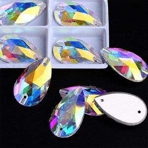 Xulin Стразы пришивные капля Crystal AB 13x22 мм