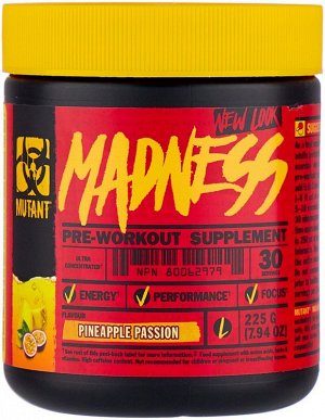 Предтрен MUTANT Madness - 225 гр/30 порц.