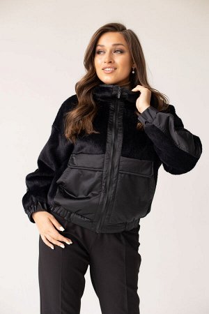 Куртка женская демисезонная 23999 (черный/тедди)