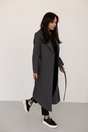 Пальто женское демисезонное 24770 (черно-серый)