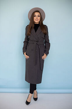 Пальто женское демисезонное 23800 (темно-серый)