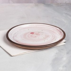 Тарелка "Гладкая", красная глина, 23х23х2.5 см, Армения