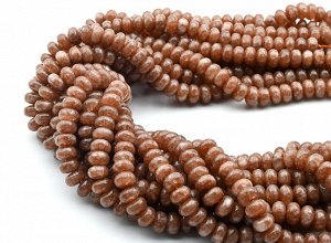 Бусины из кальцита рондель 8*5мм цв.клубничный, 38см, 72 бусины