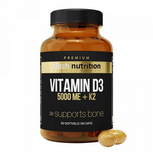 Vitamin D3 + K2 aTech nutrition, 60 шт