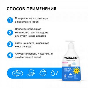 Средство для подмывания малышей с рождения 0+, без запаха WONDER LAB, 450 мл