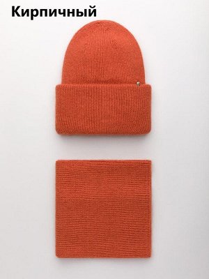 Женский комплект двойной (шапка+снуд) 50% ангоры цвета в таблице для заказа