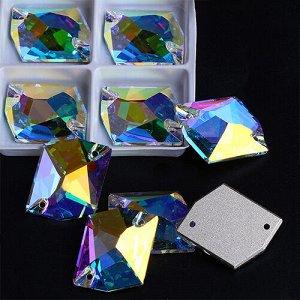 Стразы пришивные космик Crystal AB 11x14 мм