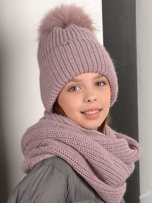 Зимний комплект для девочки (шапка+снуд)