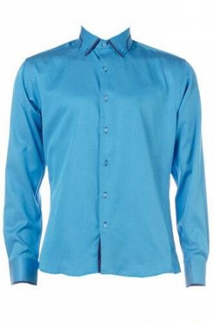Рубашка мужская с длинным рукавом  (Голубой)