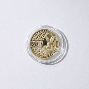 Монета заяц "Счастливый рубль 2023", диам. 2,2 см