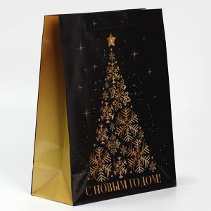Пакет ламинированный вертикальный «Новогодняя ночь», ML 21 ? 25 ? 8 см