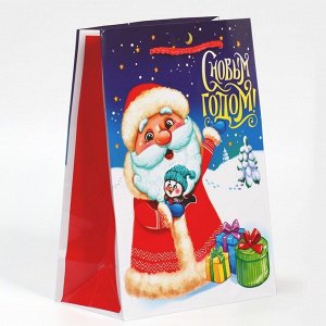 Пакет ламинированный вертикальный «Дедушка Мороз», MS 18 ? 23 ? 8 см
