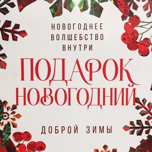 Пакет подарочный крафтовый «Доброй зимы», 28 ? 32 ? 15 см