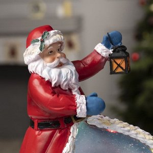 Светодиодная фигура «Дед Мороз и паровоз» 23 x 32 x 16 см, полистоун, батарейки ААх3 (не в комплекте), USB, свечение мульти (RGB)