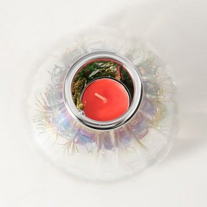 Подсвечник стекло, металл на 1 свечу "Капелька"МИКС d-4 см 14х14 см