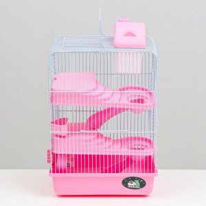Клетка для мелких грызунов "Пижон", с наполнением, 27 х 21 х 45 см, розовая