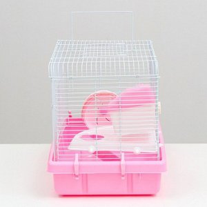 Клетка для грызунов "Пижон", с наполнением, 44,5 х 31 х 36,5 см, розовая