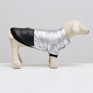 Куртка для собак "Космонавт", размер 14, чёрно-серебряная (ДС 38, ОШ 32, ОГ 46 см)