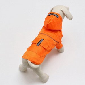 Куртка со светоотражающими полосами, размер S, оранжевая (ДС 26, ОГ 40, ОШ 34 см)