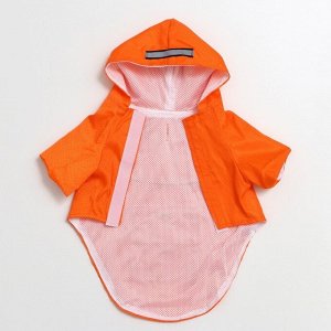 Куртка со светоотражающими полосами, размер S, оранжевая (ДС 26, ОГ 40, ОШ 34 см)