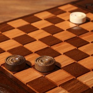 Нарды ручной работы "Волк", 60х30 см, с шахматным полем, Армения