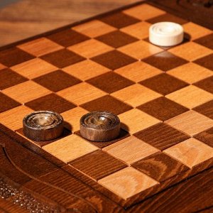 Нарды ручной работы "Скорпион", 60х30 см, с шахматным полем, массив ореха, Армения