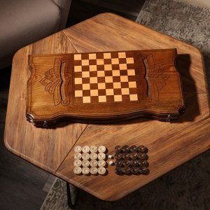 Нарды ручной работы "Паук", 60х30 см, с шахматным полем