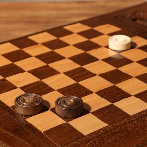 Нарды ручной работы "Паук", 60х30 см, с шахматным полем