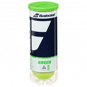 Мяч теннисный детский BABOLAT Green, арт.501066,уп.3 шт, войлок, шерсть, нат.резина.