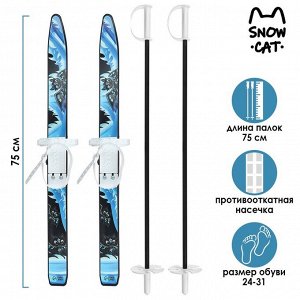 Лыжный комплект детский: пластиковые лыжи 75 см с насечкой, палки 75 см «Пыжики Дракоша»