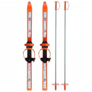 Лыжный комплект детский: пластиковые лыжи 100 см с насечкой, палки 100 см «Вираж-спорт Единорожка»